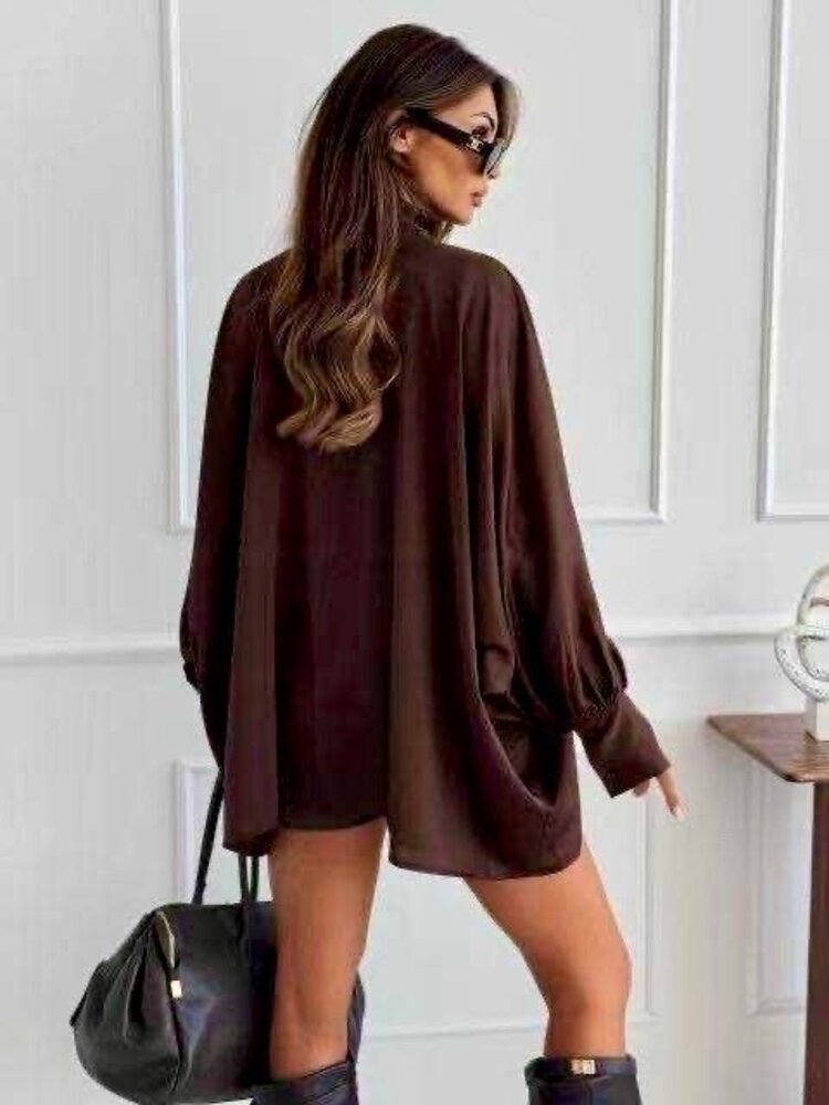 Paris Plush Knit Button Cardigan - Chocolate