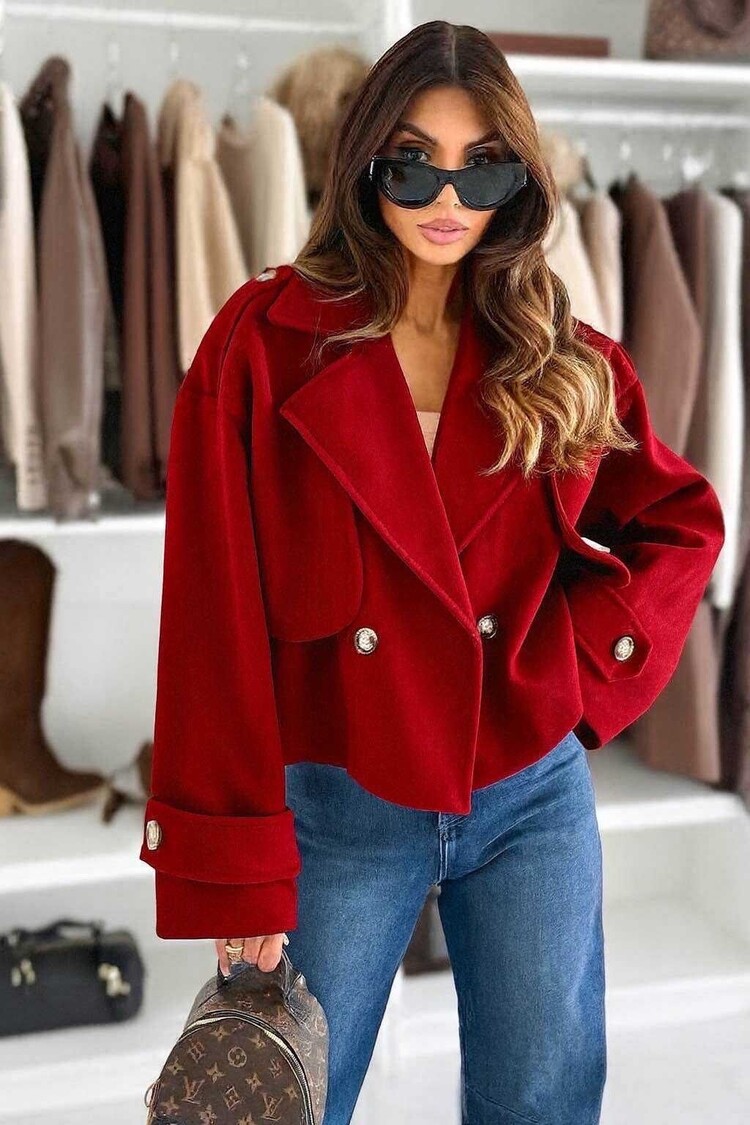 Paris Timeless Mini Coat - Red A5175