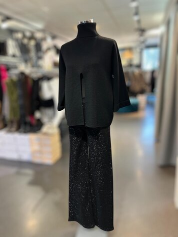 Paris Viscose Split Sweater-Black ZS8140