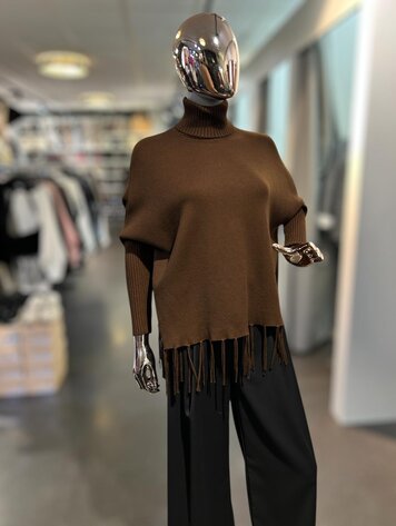 Fringe Sweater Brown -9063