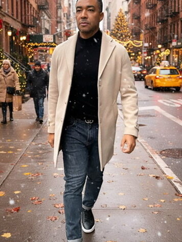 Single Breasted Overcoat- Beige