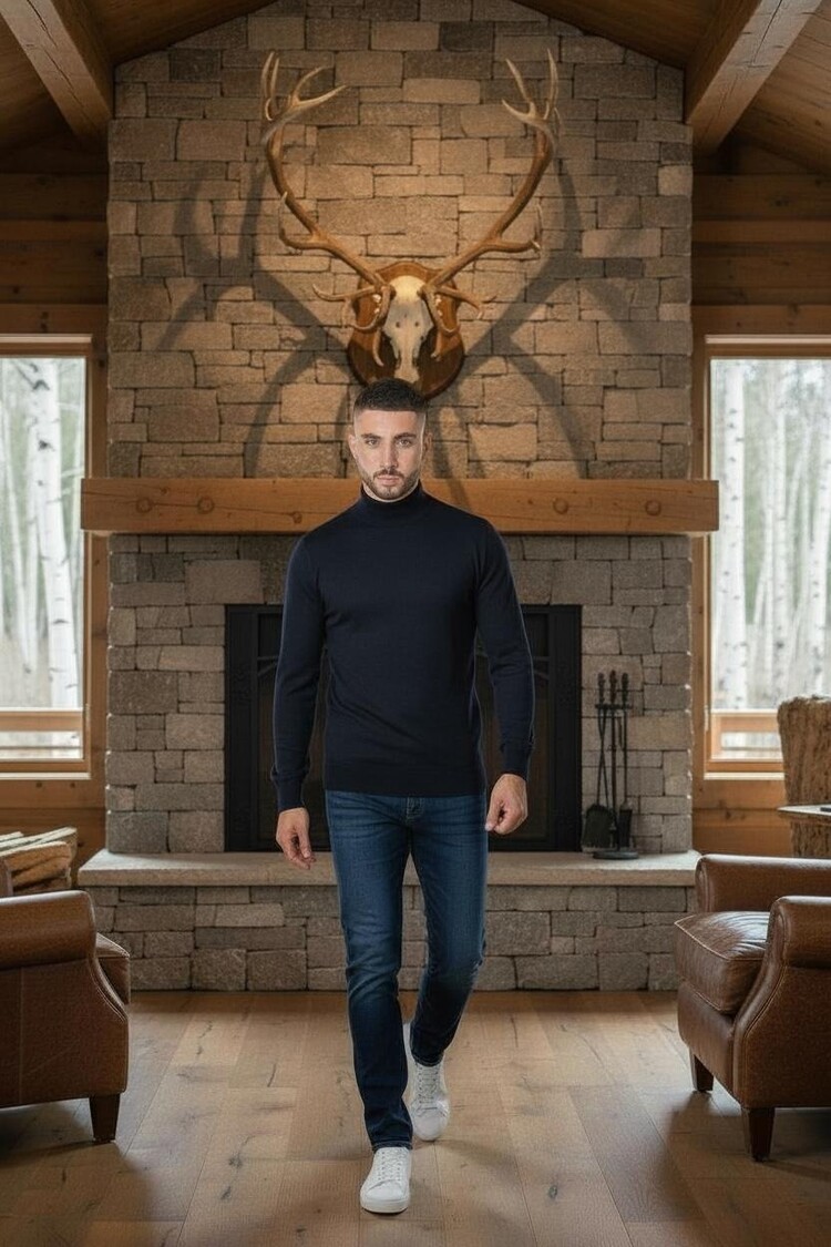 Paris High Neck Sweater- Deep Borland M050