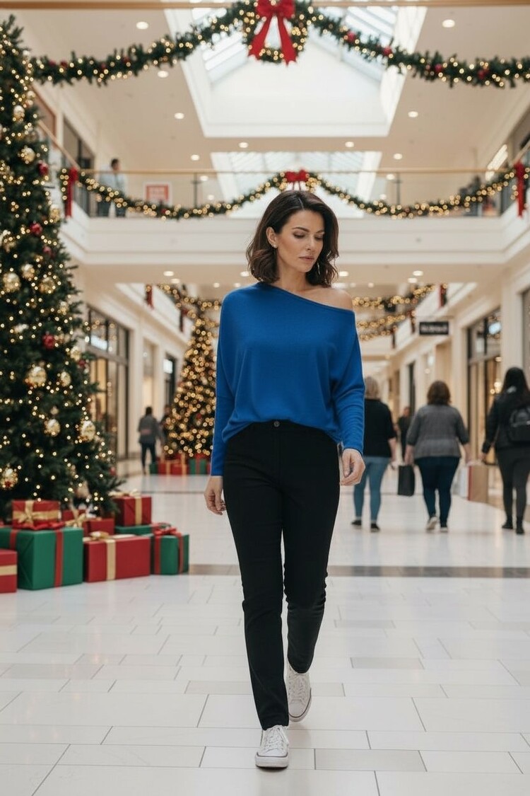 USA Boatneck Perfect Tunic-Royal Blue 14304