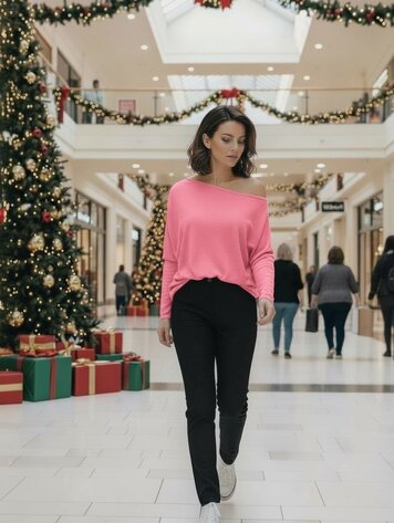 USA Boatneck Perfect Tunic-Bubblegum 14304