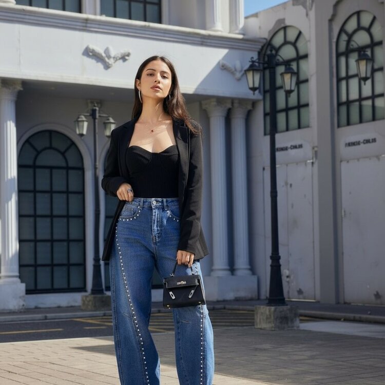 Paris Barrel Jeans High Waist-JP9041