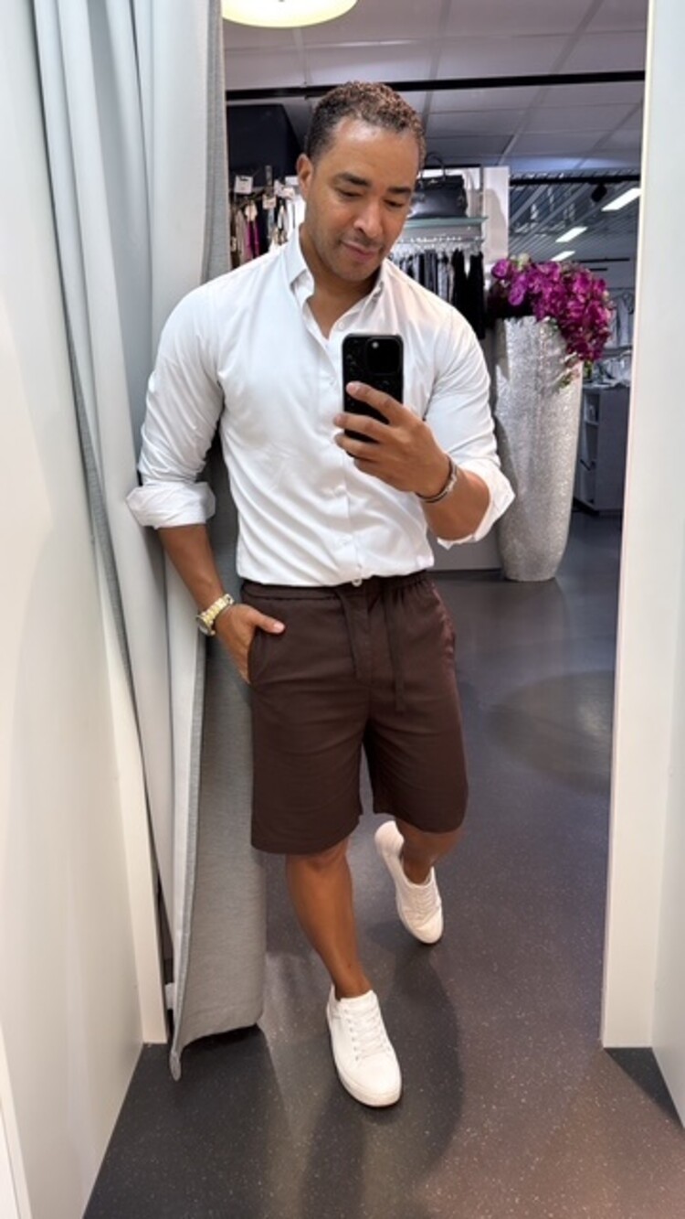 Paris Cotton/Linen Chino Shorts-Espresso BM24U32-9