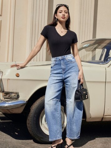 Paris Balloon Jeans-Light Wash JP9071