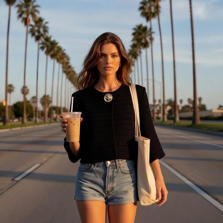 Paris Cropped Boucle Jacket- Black 50020