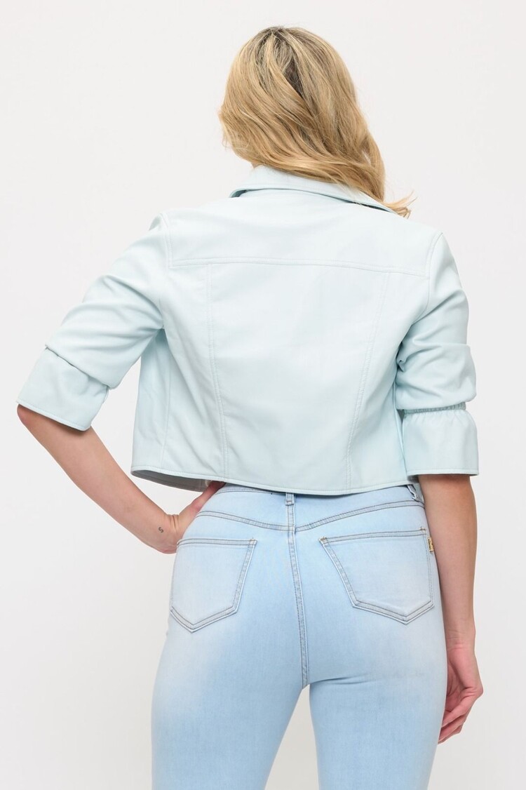 USA Harper cropped faux leather Jacket J0137