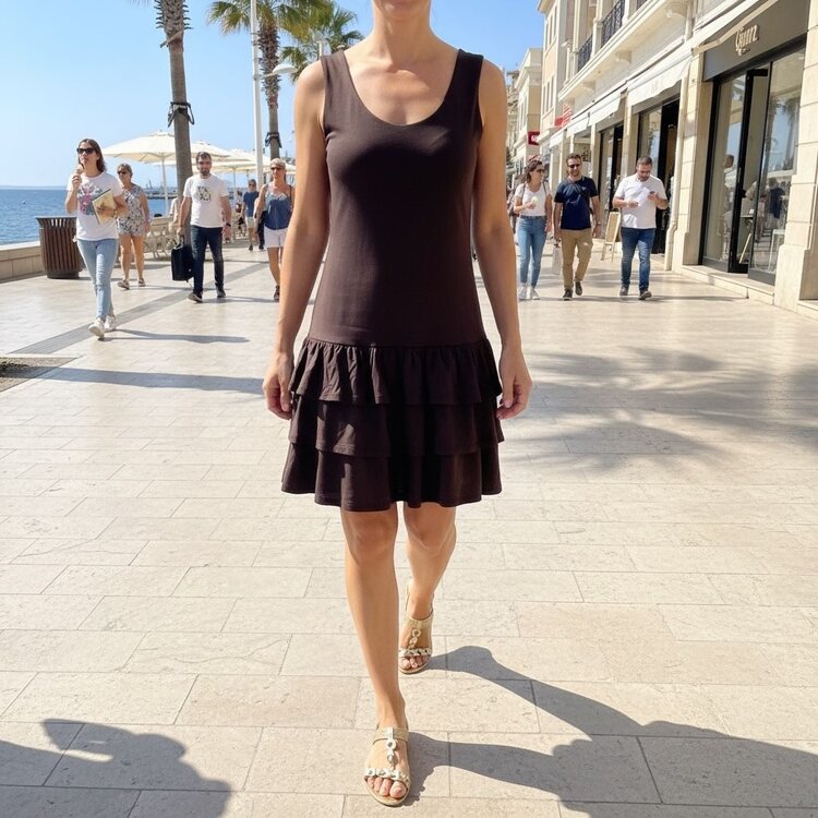 USA Layered Tiered Ruffle Open Back Mini Dress- DX72202