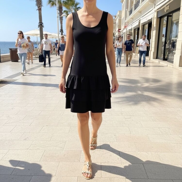 USA Layered Tiered Ruffle Open Back Mini Dress- DX72202