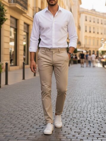 Italy Superflex Ultralight Chinos- Biege