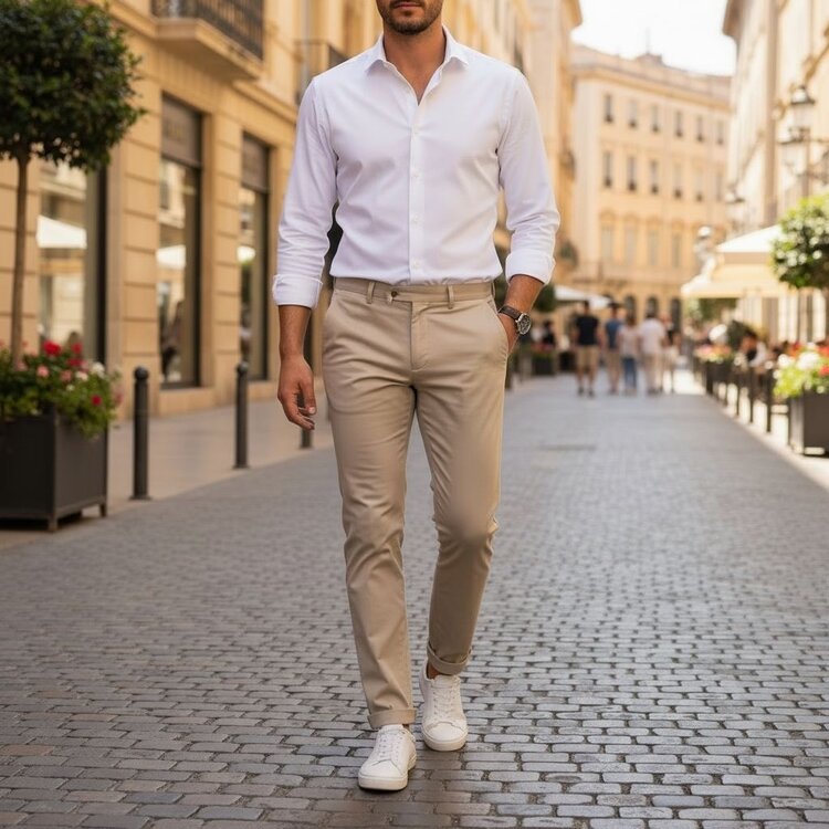 Italy Superflex Ultralight Chinos- Biege