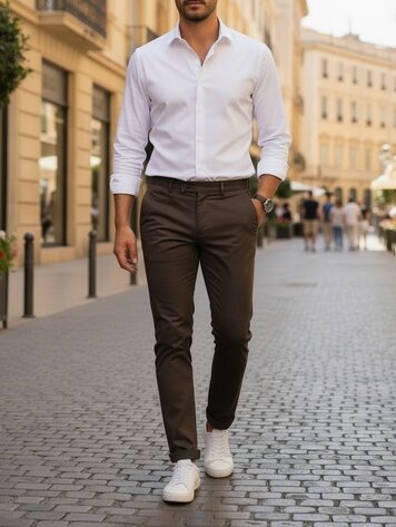 Italy Trousers With Cuffs- Chocolate PD3JKBV