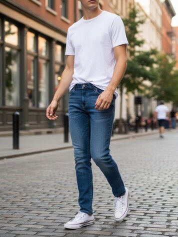 Italy Superflex Medium Wash Jeans FM917