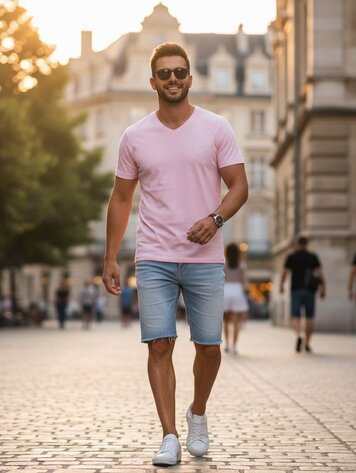 Robeaux Robeaux V Neck Classic-#112 Pastel Pink