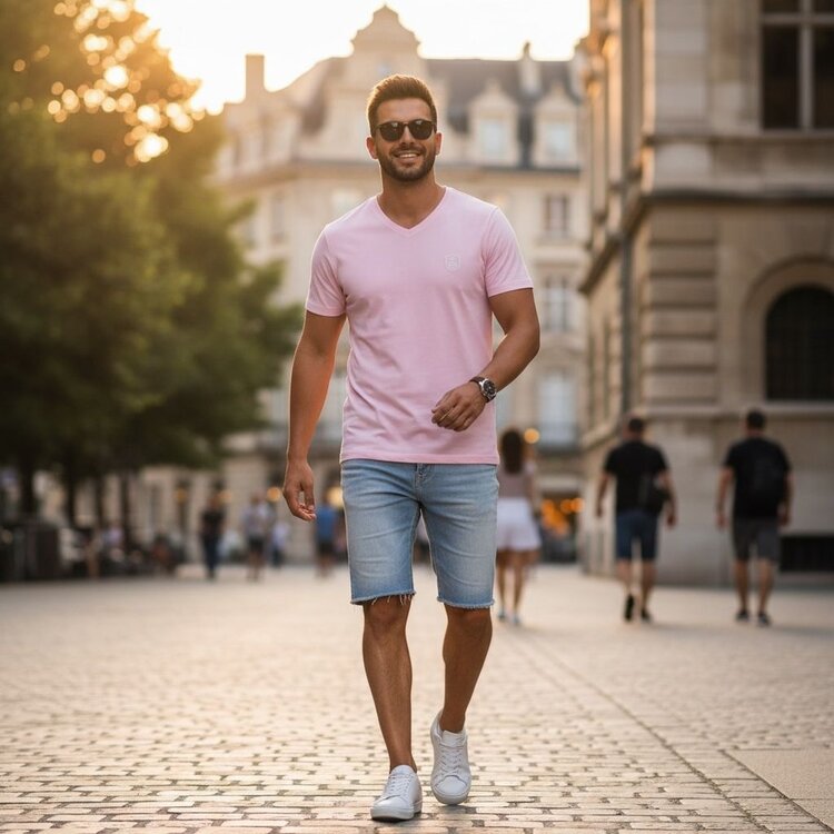 Robeaux Robeaux V Neck Classic-#112 Pastel Pink