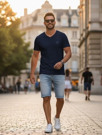 Robeaux Robeaux V Neck Classic- Navy Blue