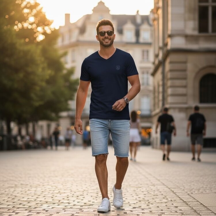 Robeaux Robeaux V Neck Classic- Navy Blue