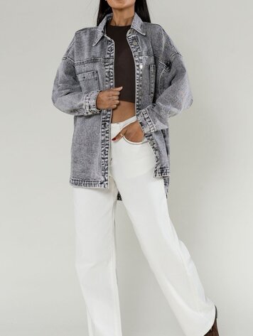 Paris Oversized Jeans Jacket - Dark Blue