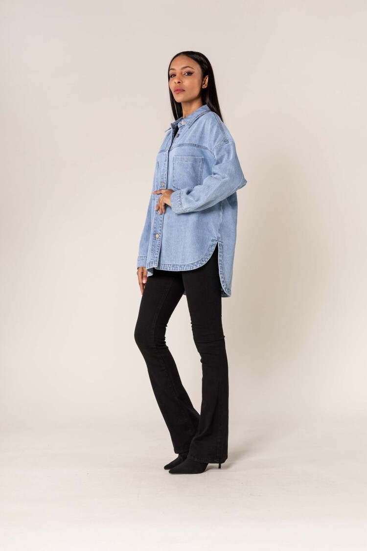 Paris Oversized Jeans Jacket - Dark Blue