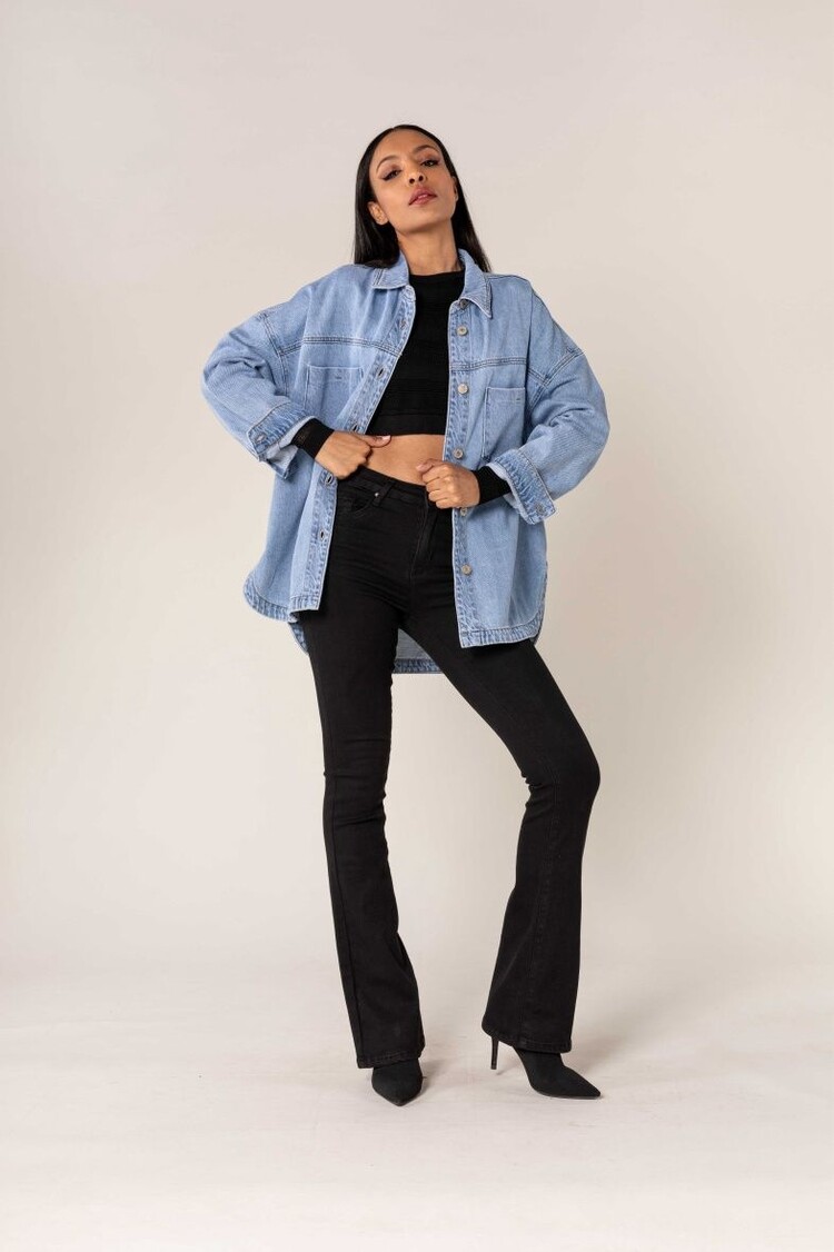 Paris Oversized Jeans Jacket - Dark Blue
