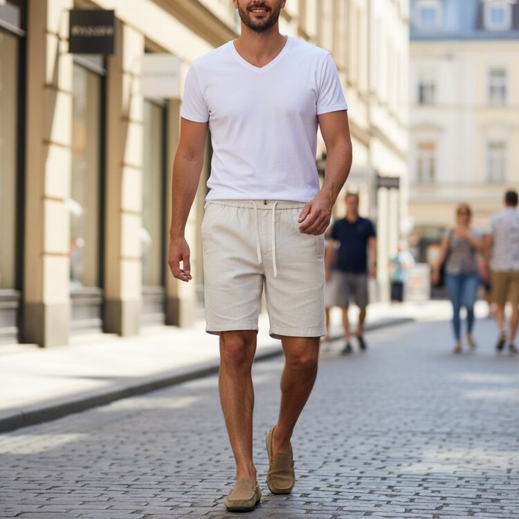 Paris Cotton/Linen Chino Shorts- BM24U32-9
