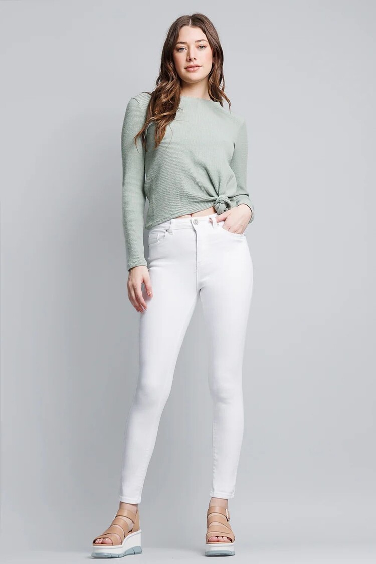 USA High Rise Ankle Skinny Jeans- White EP3035