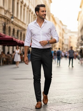 Italy Navy Long Stretch Chinos-PD3JLBQ