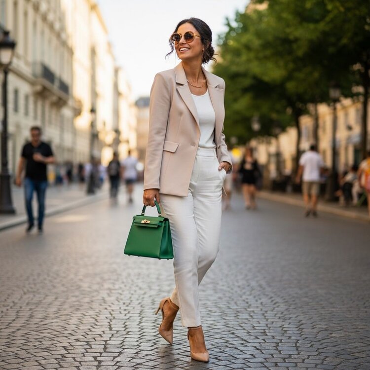 Italy Rina Blazer Beige Classic