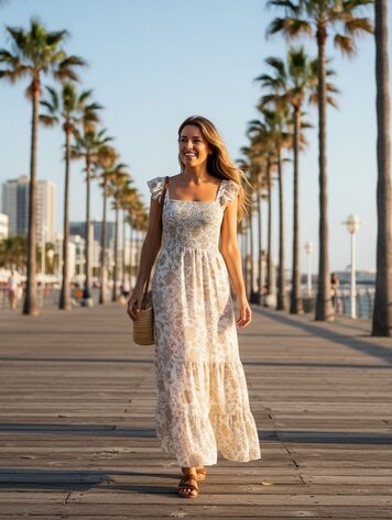 USA Smocked Ruffle Strap Dress DX9297-VN