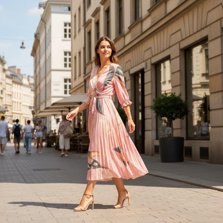 Paris Plissee Dress -Light Pink