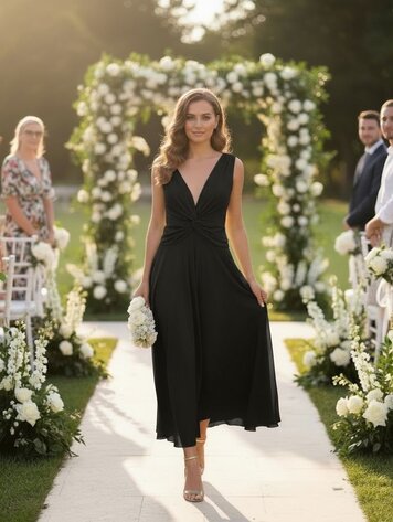 Paris Black Dress -7080 *ONE SIZE