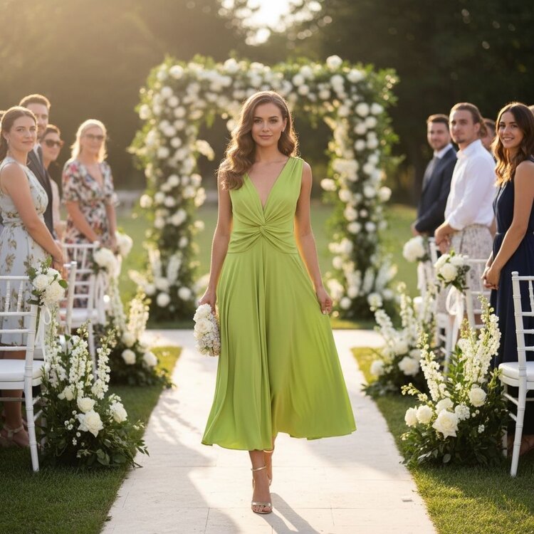 Paris Lime  Dress -7080