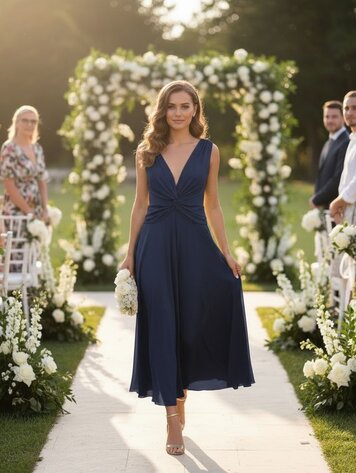 Paris Navy Blue Dress -7080 *ONE SIZE