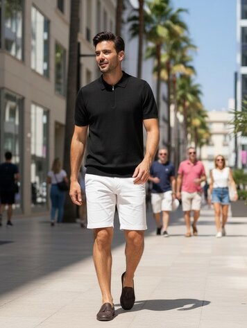 Paris Viscose Polo -  Black M682-1