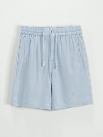 Paris Cotton/Linen Chino Shorts- Light Blue  BM24U32-31