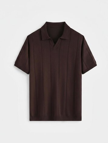 Paris Viscose Polo-  Brown M628-9