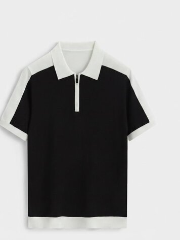 Paris Viscose Polo- Black & White