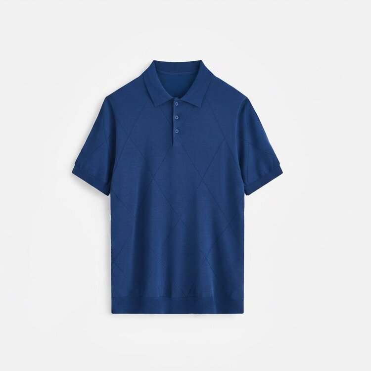 Paris Viscose Polo-Light Navy M669-3