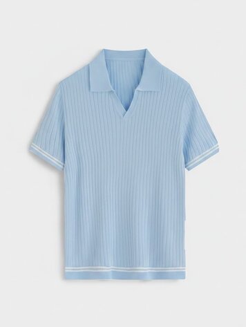 Paris Viscose Polo- Sky Blue M671-14