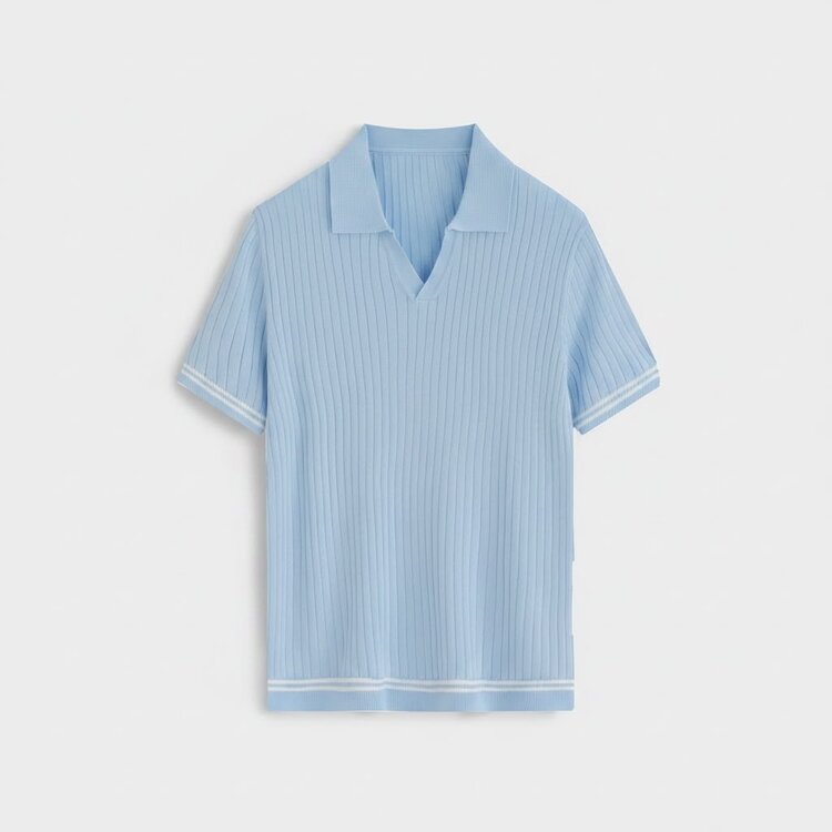Paris Viscose Polo- Sky Blue M671-14
