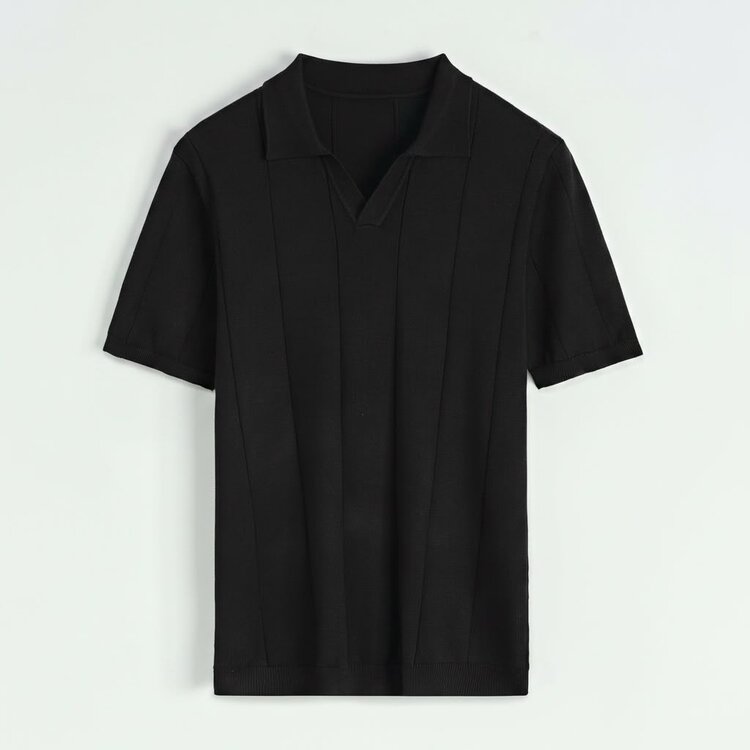 Paris Viscose Polo-Black M628-1