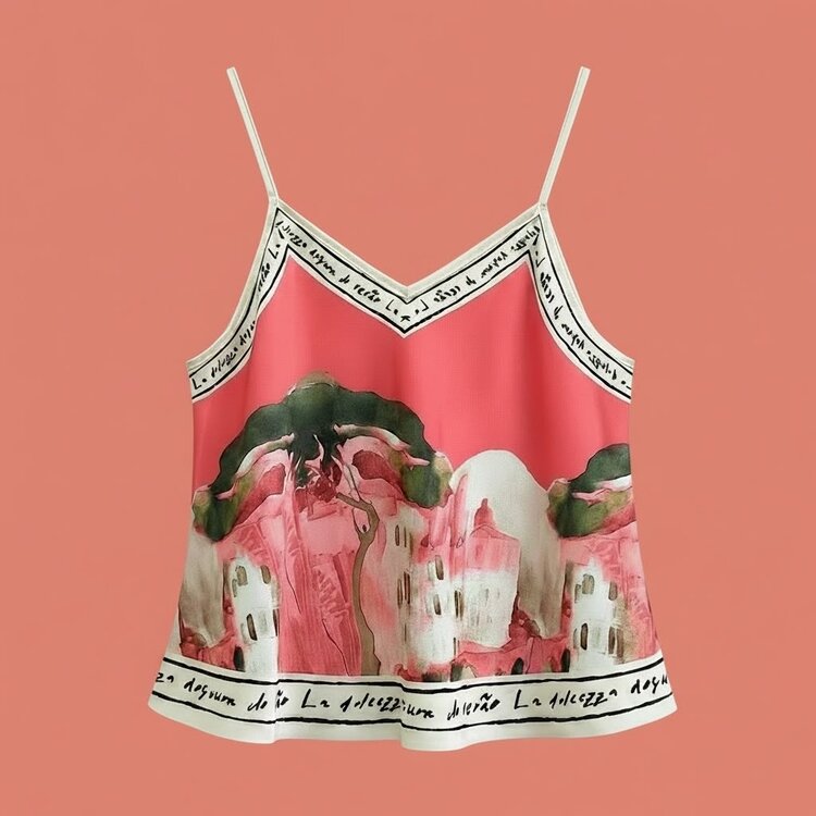 Paris Sunset Riviera Top - Coral 25152