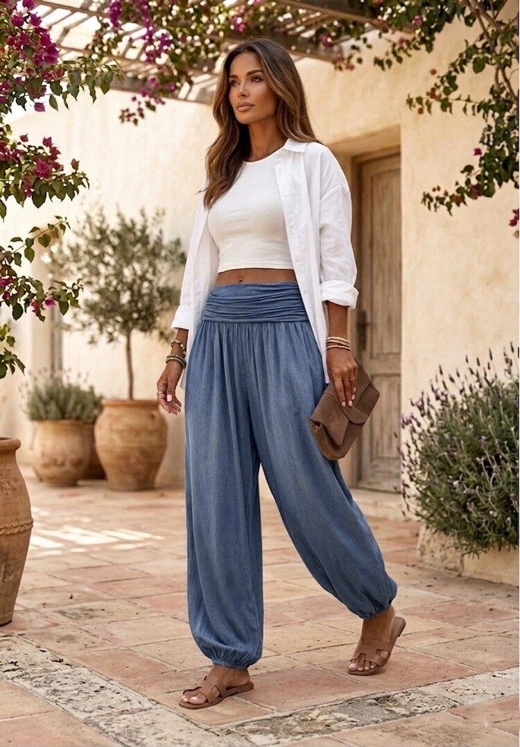 Paris Viscose Pants - Blue-1968