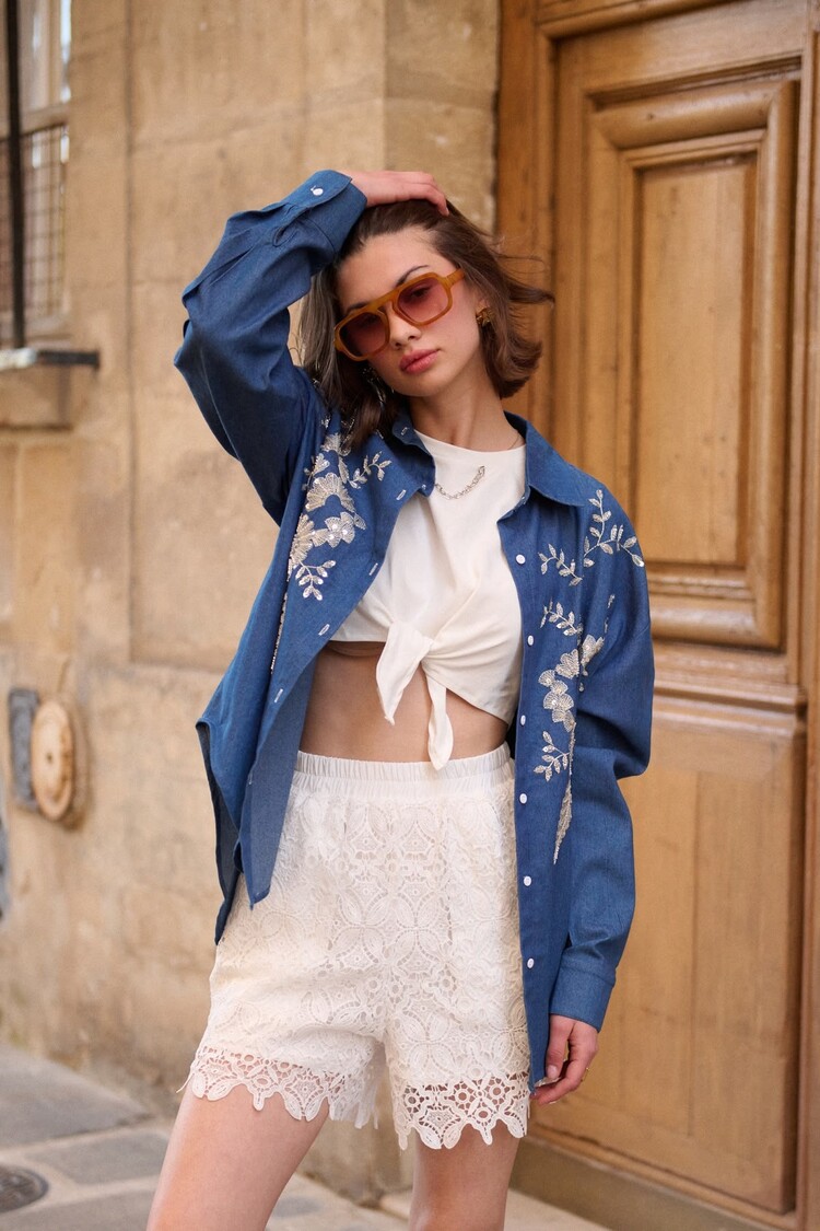 Paris Elegant Lace Short - White
