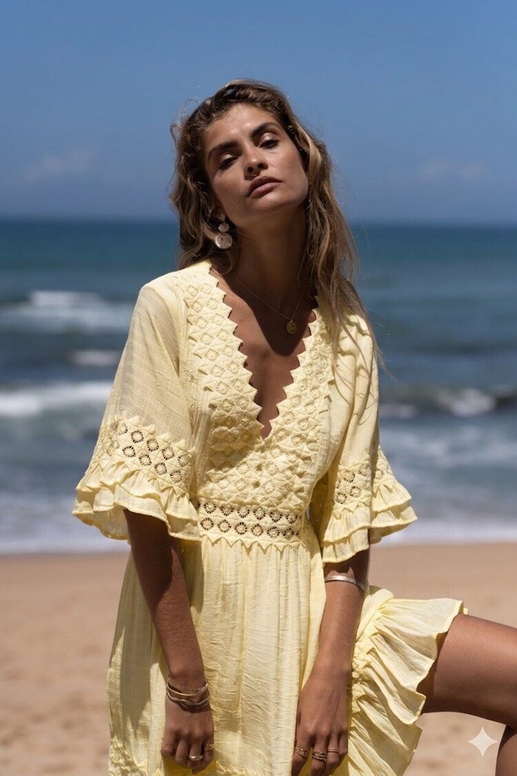 Paris Summer Whisper Dress - Butter S012043