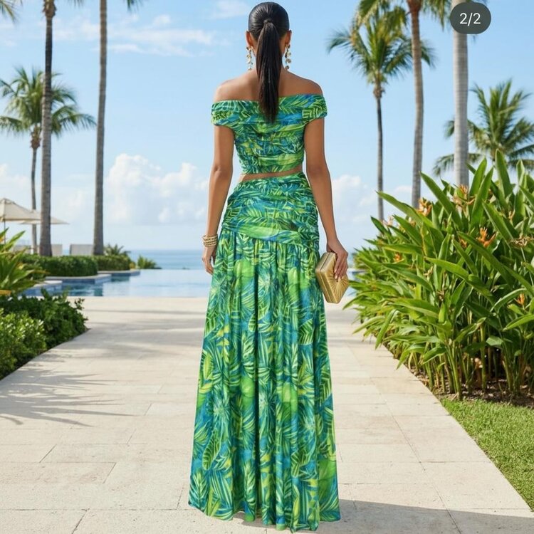 USA Tropical Breeze Two-Piece Set CC6691-1 - Green Multi