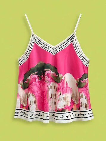 Paris Sunset Riviera Top - Fuchsia 25152