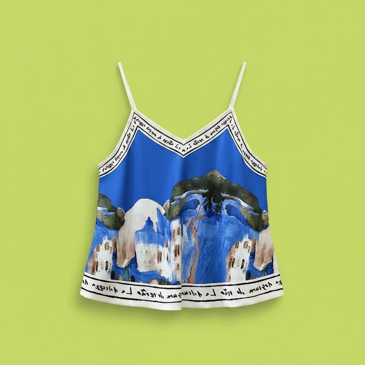 Paris Sunset Riviera Top - Royal Blue 25152